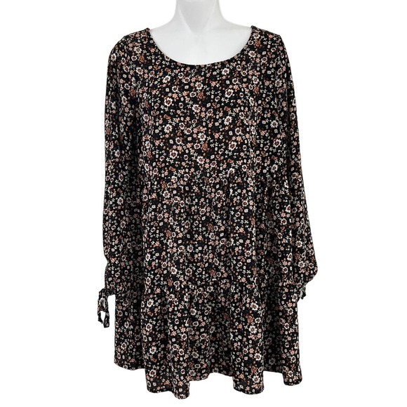 Wild Fabel Multicolor Floral Long Sleeve Mini Dress Small - Picture 1 of 5